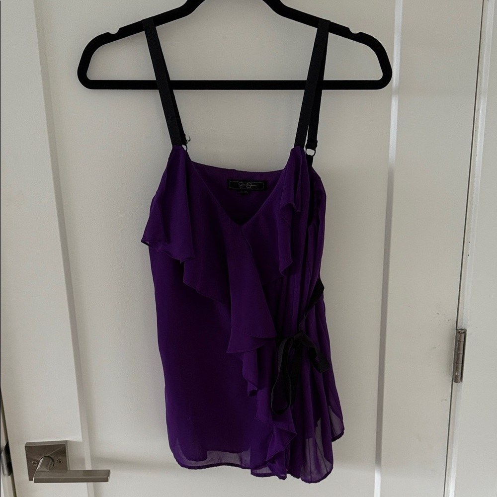 Jessica Simpson Purple Ruffle Top